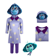Inside Out Envy Costume - Polka Dot Dress Mask Set Envy Cosplay