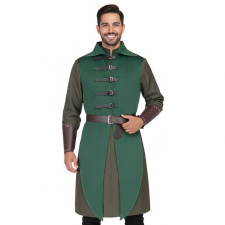 Medieval Renaissance Forest Elves Costume - Green Tunic Dress Forest Elve Cosplay