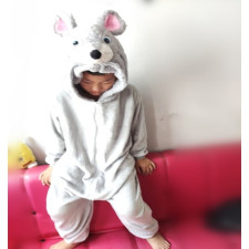 Kids Grey Mouse Costume - Onesie Jumpsuit Grey Mouse Cosplay