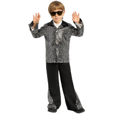 Boys Disco Costume- Sparkling Black Suit Pants Set Disco Cosplay
