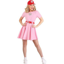 A League of Their Own Dottie Hinson Costume - Pink Dress Hat Socks Set Dottie Hinson Cosplay