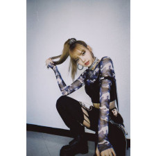 Blackpink Lisa Costume - Black Cut Out Pants Camouflage Mesh Shirt Ddu-Du Ddu-Du Lisa Cosplay