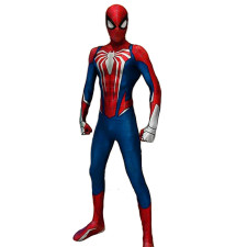 Spider-Man 2 Advanced Default Suit Costume - Red Blue Bodysuit Mask Spider Man Cosplay