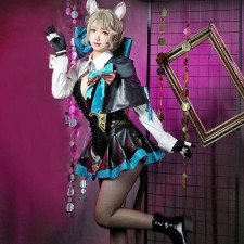 Genshin Impact Lynette Costume - Dress Coat Set Lynette Cosplay
