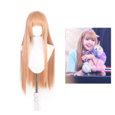 Black Pink Lisa Long Hair Wig - Black Pink Lisa Costume Wig Prop