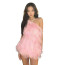 Black Pink Jennie Stage Outfit Costume - Pink Furry Dress Jennie Cosplay
