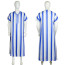 Muslim Costume - Blue White Striped Kaftan Robe Muslim Cosplay