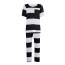 Prisoner Costume - Black Striped Jumpsuit Prisoner Cosplay