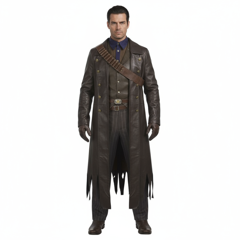 Fallout Series Ghoul Walton Deluxe Goggins Costume - Full Set Brown Coat Fallout Ghoul Cosplay
