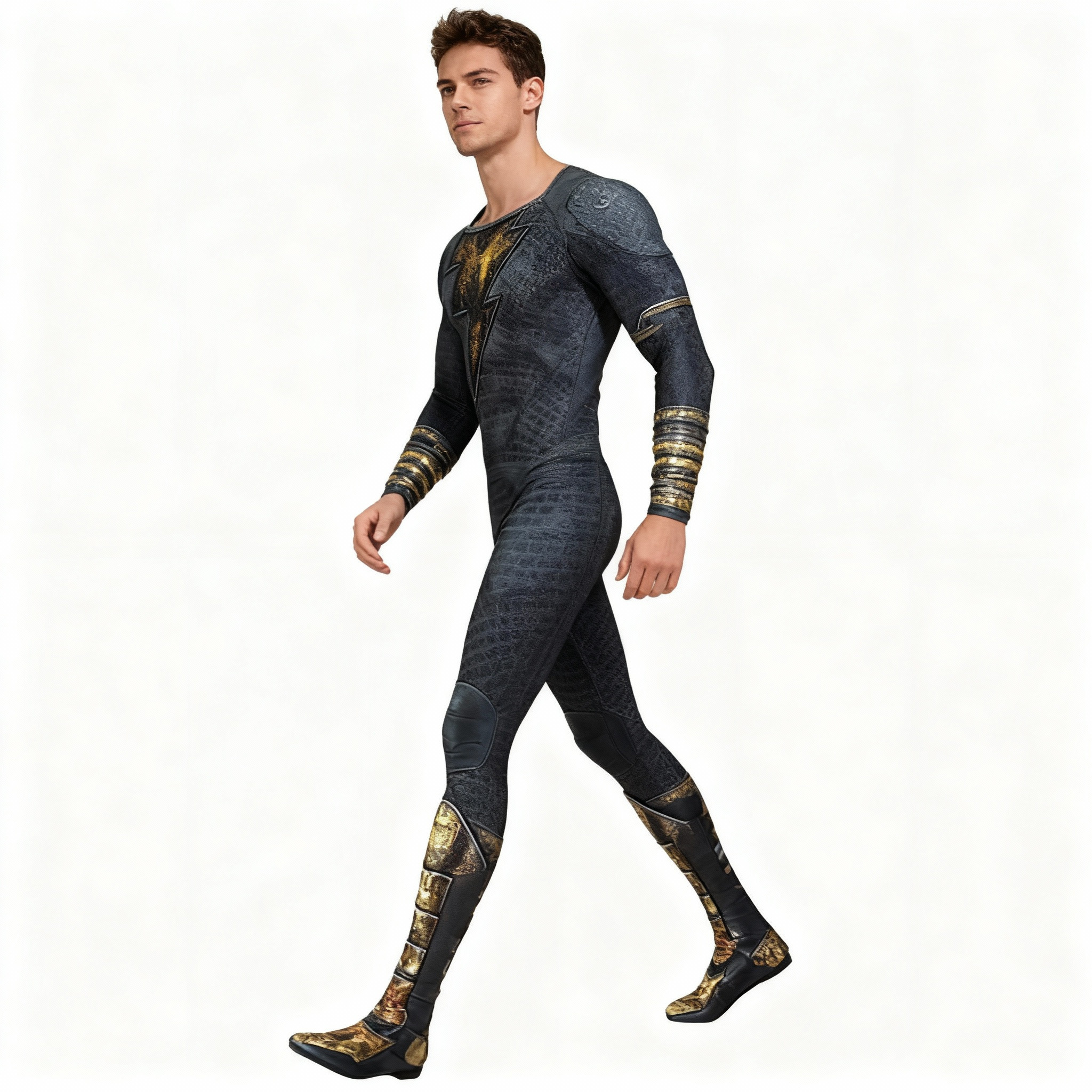 Black Adam Costume - Dark Grey Bodysuit Black Adam Cosplay