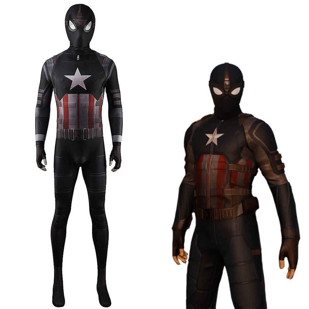 Spider-Man: Far From Home Stealth Suit Captain America Crossover Suit Costume - Bodysuit Spider-Man: Far From Home Cosplay