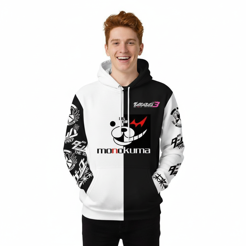 Danganronpa Monokuma Costume - Black and White Bear Hoodie Monokuma Cosplay