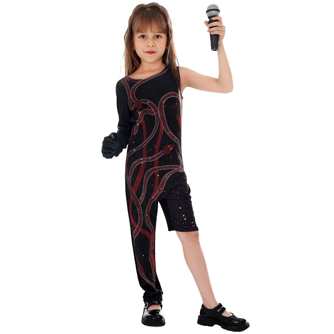 Girls Taylor Swift Reputation Outfit Costume - Black Snake Bodysuit Taylor Swift Reputation Outfit Cosplay