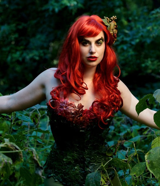 DC Poison Ivy Wig - Long Red Wavy Wig Poison Ivy Cosplay Costume