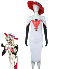 Hazbin Hotel Charlie Morningstar Costume - White Dress Hat Charlie Morningstar Cosplay