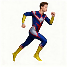 My Hero Academia All Might Toshinori Yagi Costume - Blue Red Bodysuit All Might Cosplay