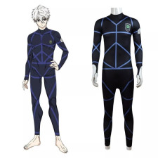 Blue Lock Training Uniform Seishiro Nagi Costume - Black Bodysuit Blue Lock Training Uniform Cosplay