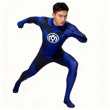 Green Lantern Blue Lantern Hal Jordan Costume - Blue Black Bodysuit Blue Lantern Cosplay