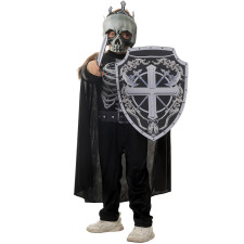 Party City Dark King Skeleton Costume - Coat Mask Set Skeleton King Cosplay