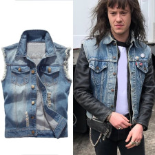 Eddie Munson Costume - Denim Jacket Sleeveless Eddie Munson Jacket 