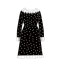 Wednesday Addams Costume - Girls Gothic Collar Print Dress Wednesday Cosplay