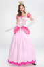 Super Mario Princess Peach Costume - Adult Pink Dress Princess Peach Cosplay