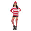 Women and Girls Where's Waldo Costume - Striped Dress Full Set Waldo Cosplay