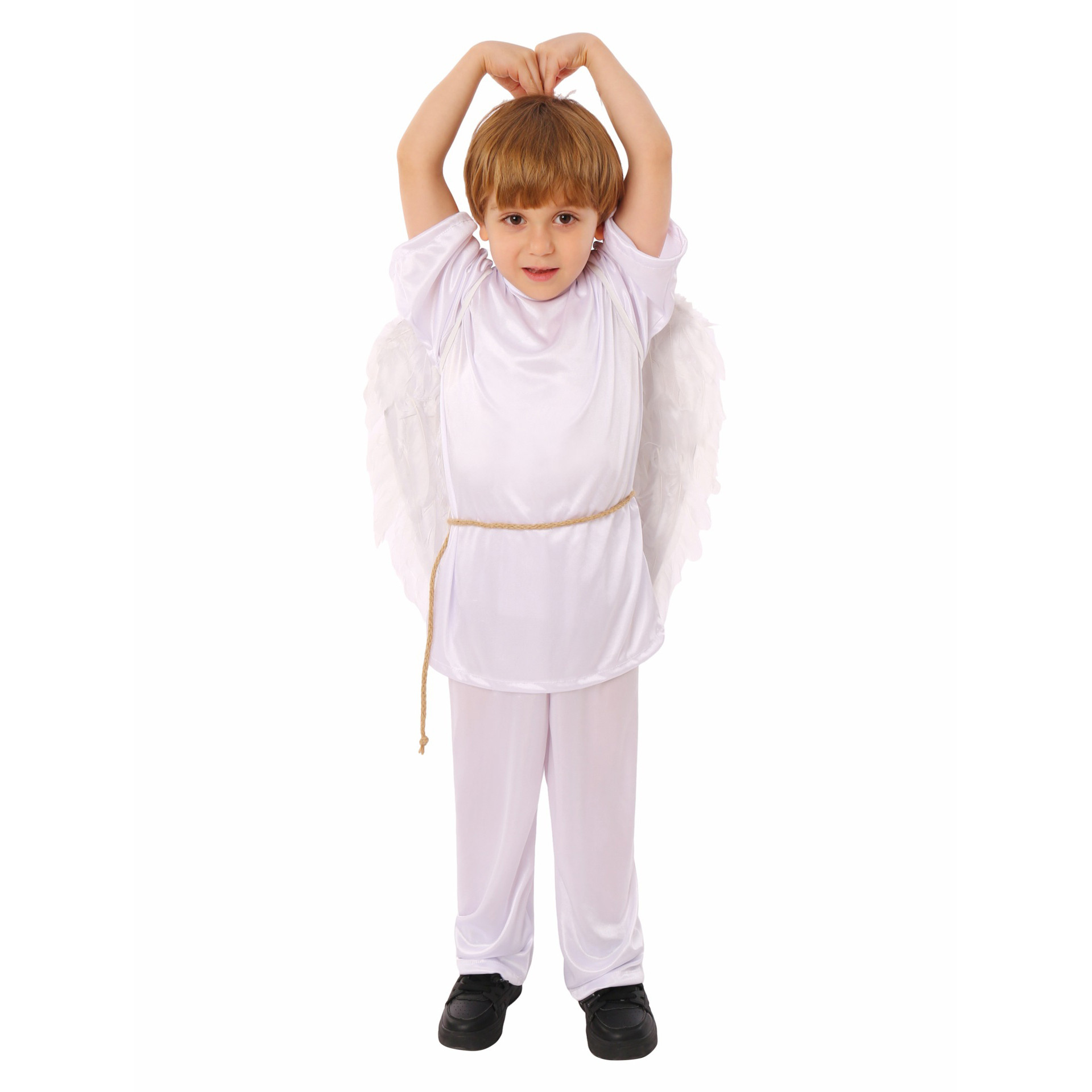 Kids Angel Costume - White Shirt Pants Wings Set Angel Cosplay