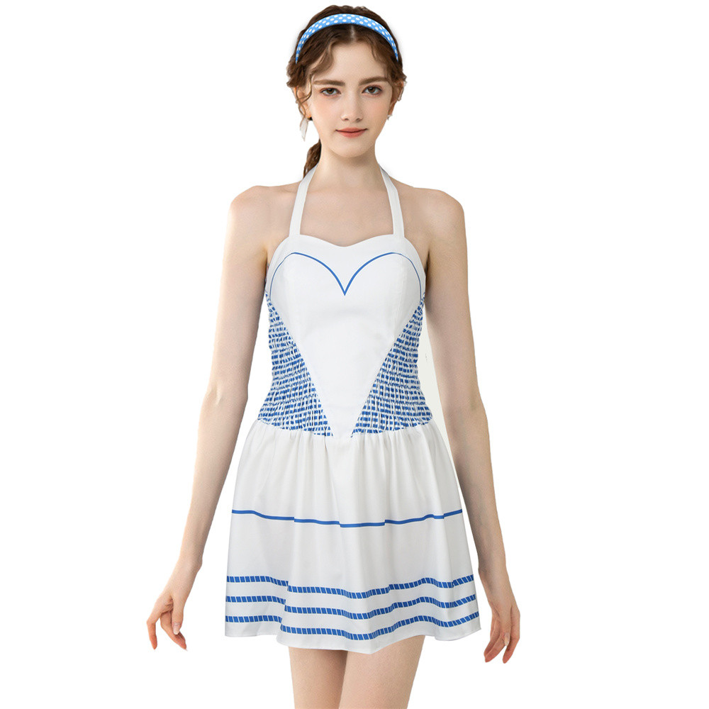 Barbie Movie 2023 Margot Robbie Costume - Blue And White Heart Dress Barbie Margot Robbie Cosplay
