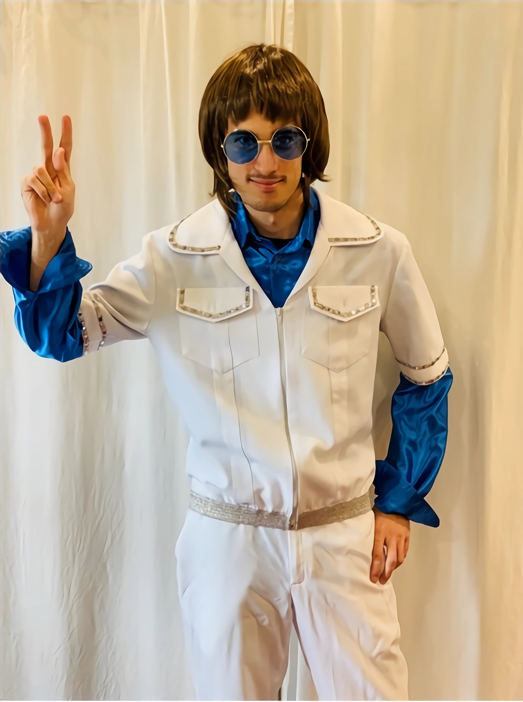 ABBA Benny Andersson Costume - Jumpsuit Scarf Set Benny Andersson Cosplay