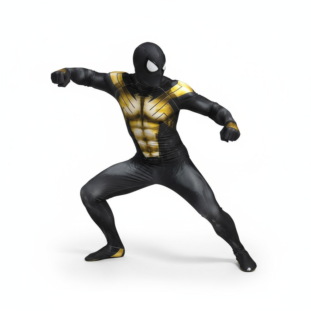 All-New Venom Costume - Black and Gold Bodysuit Venom Cosplay