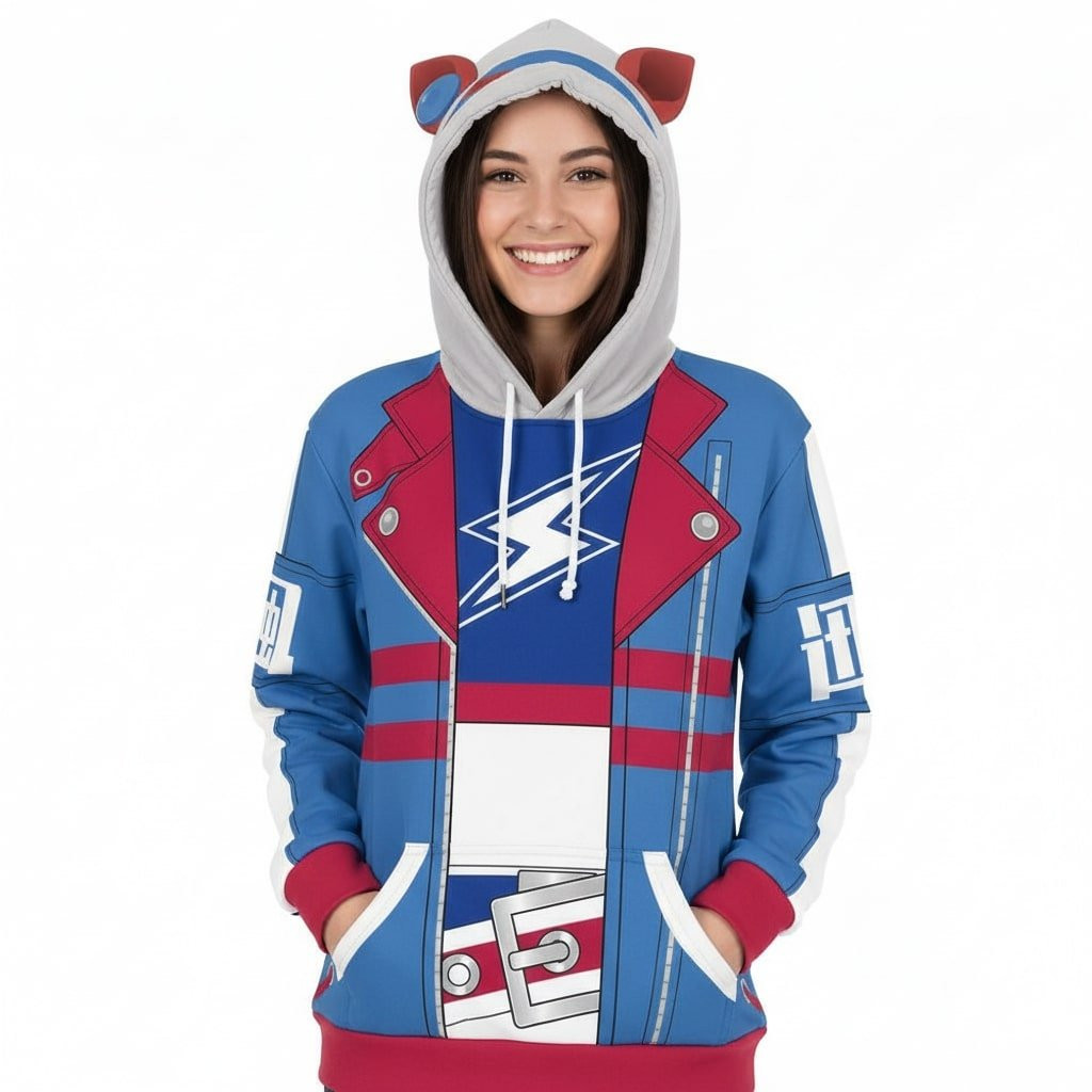 Uma Musume Pretty Derby Tamamo Cross Costume - Blue Lightning Hoodie Tamamo Cross Cosplay