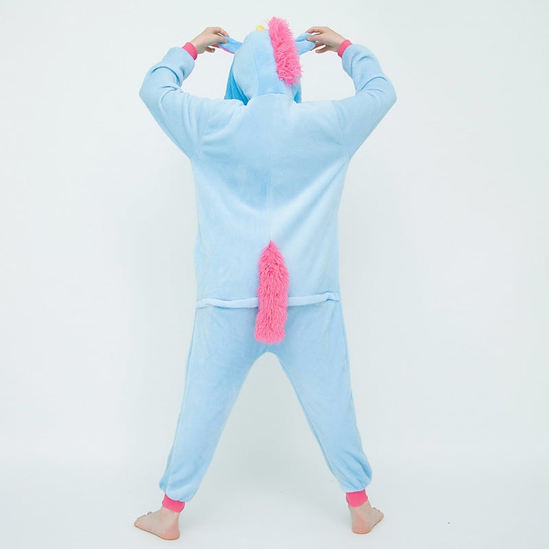 Kids Blue Unicorn Costume - Onesie Jumpsuit Blue Unicorn Cosplay