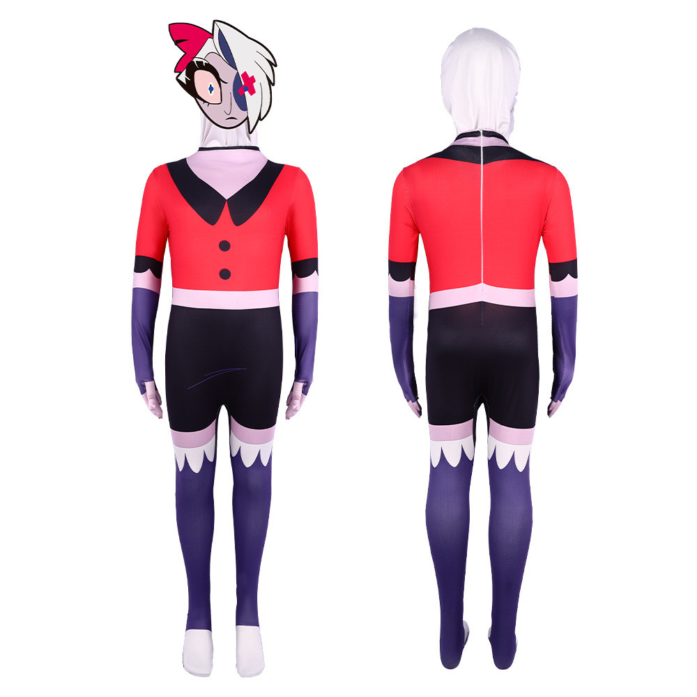 Hazbin Hotel Vaggie Costume - Red Bodysuit Mask Set Vaggie Cosplay
