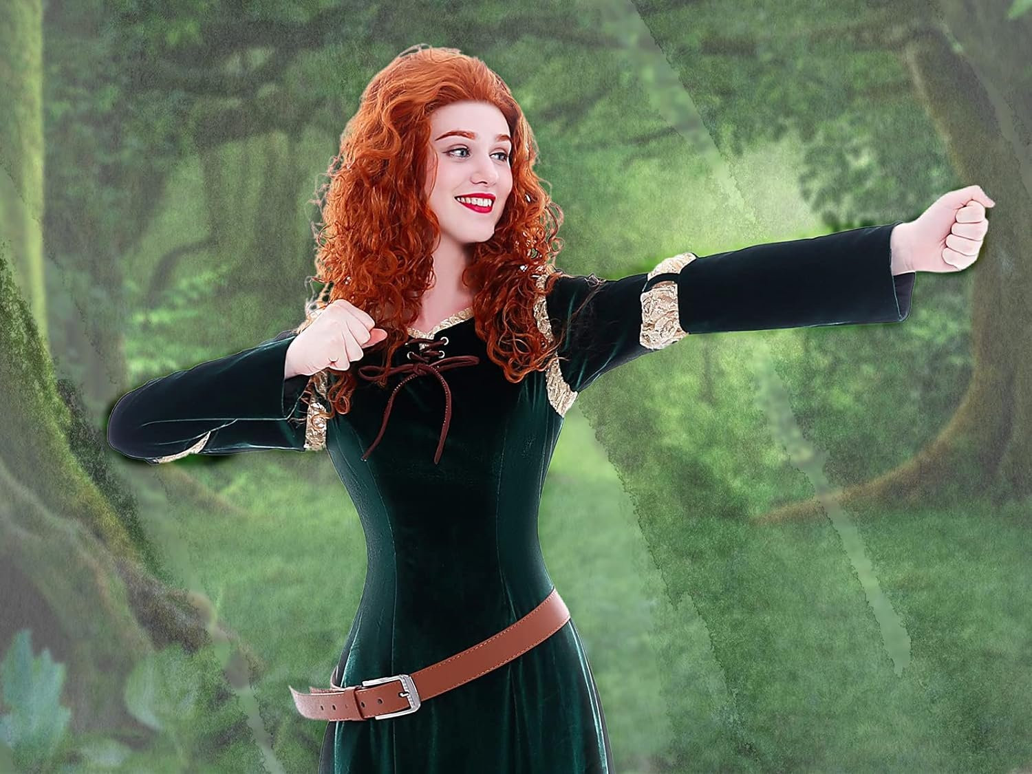 Brave Princess Merida Wig - Orange Long Curly Wig Princess Merida Cosplay Costume