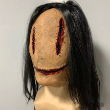 Slit Eyes and Mouth Mask - Creepy Scary Skin Slit Eyes and Mouth Cosplay Costume Prop