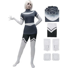 Hazbin Hotel Lute Costume - Grey Shirt Pants Gloves Set Lute Cosplay