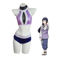 Naruto Shippuden Hinata Hyuga Two Piece Bikini Swimsuit Costume - Two Piece Swimsuit Hinata Hyuga Cosplay