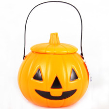 Halloween Plastic Pumpkin Lantern Light Candy Bag 