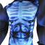 Male X-Ray Skeleton Halloween Costume - Blue X-Ray Bodysuit Skeleton Cosplay