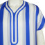 Muslim Costume - Blue White Striped Kaftan Robe Muslim Cosplay