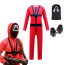 Kids Squid Game Worker Costume - Red Pink Bodysuit Mask Squid Game Worker Cosplay