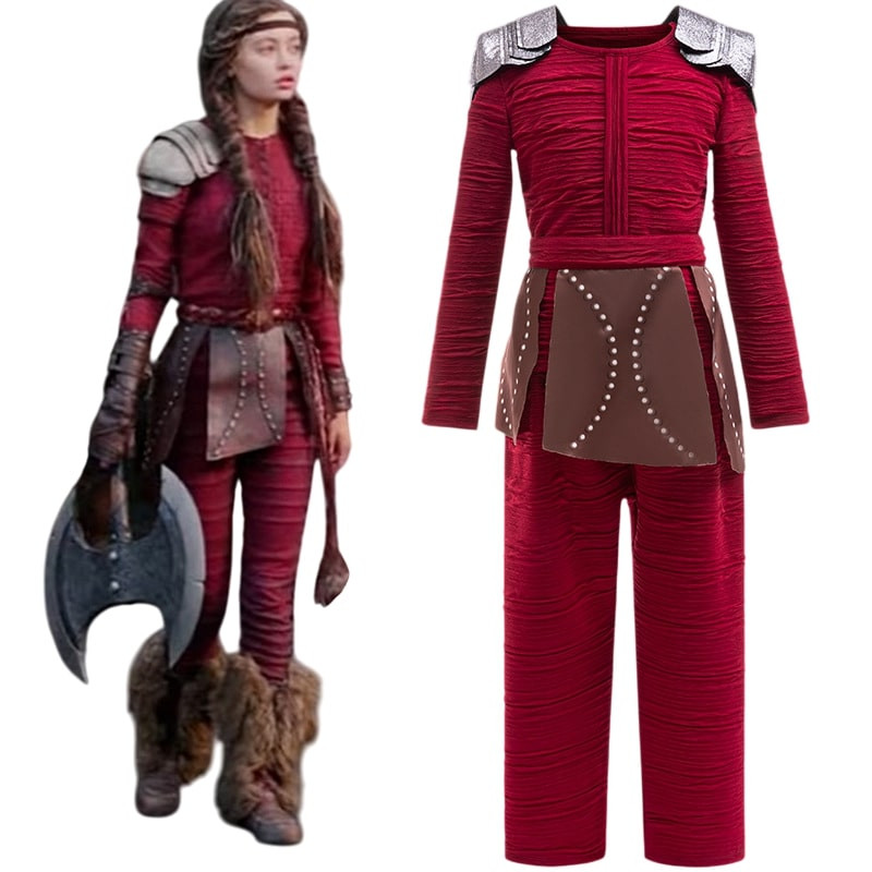 Girls How To Train Your Dragon 2025 Movie Astrid Hofferson Costume - Red Bodysuit Astrid Cosplay
