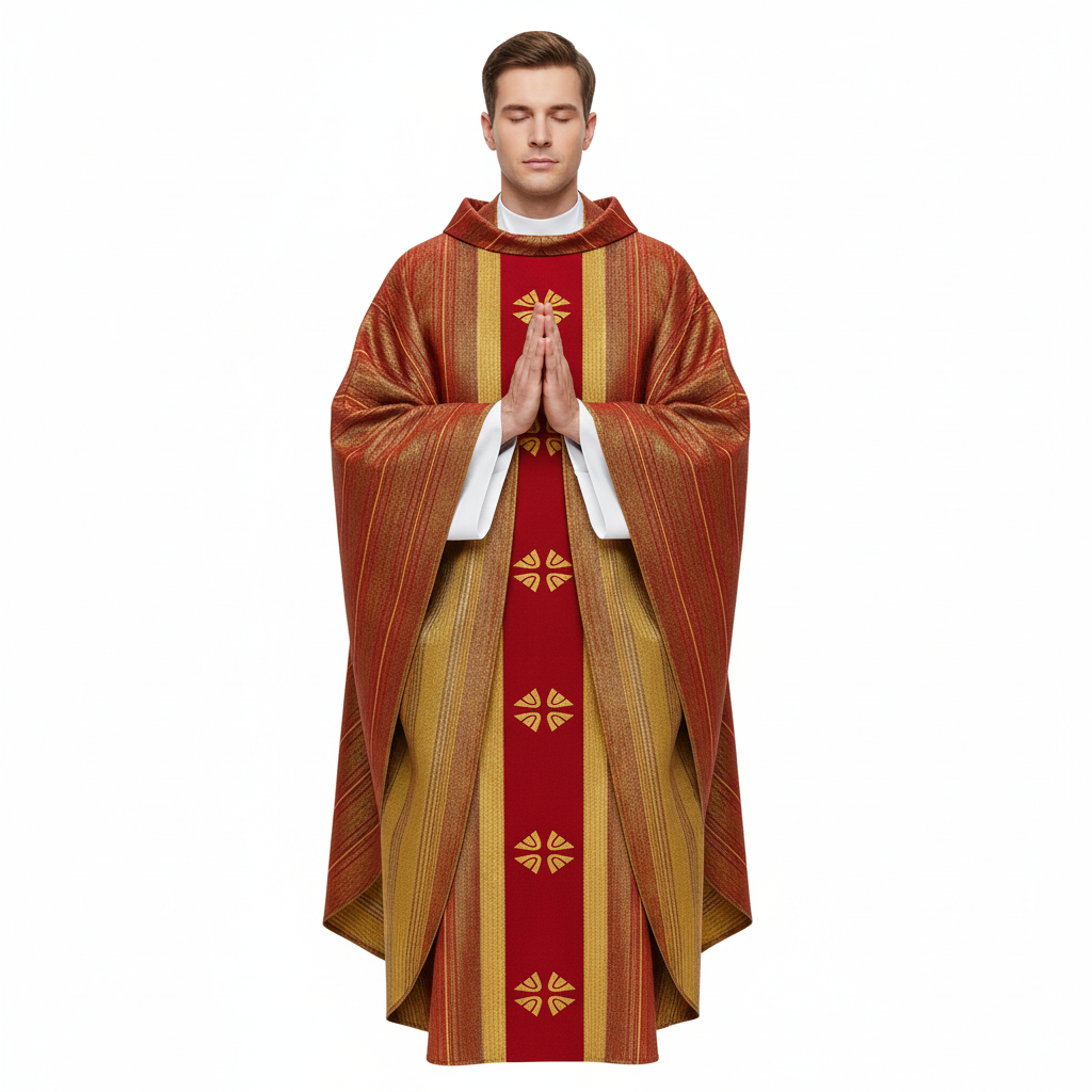 Catholic Priest Chasuble Costume - Robe Catholic Priest Cosplay