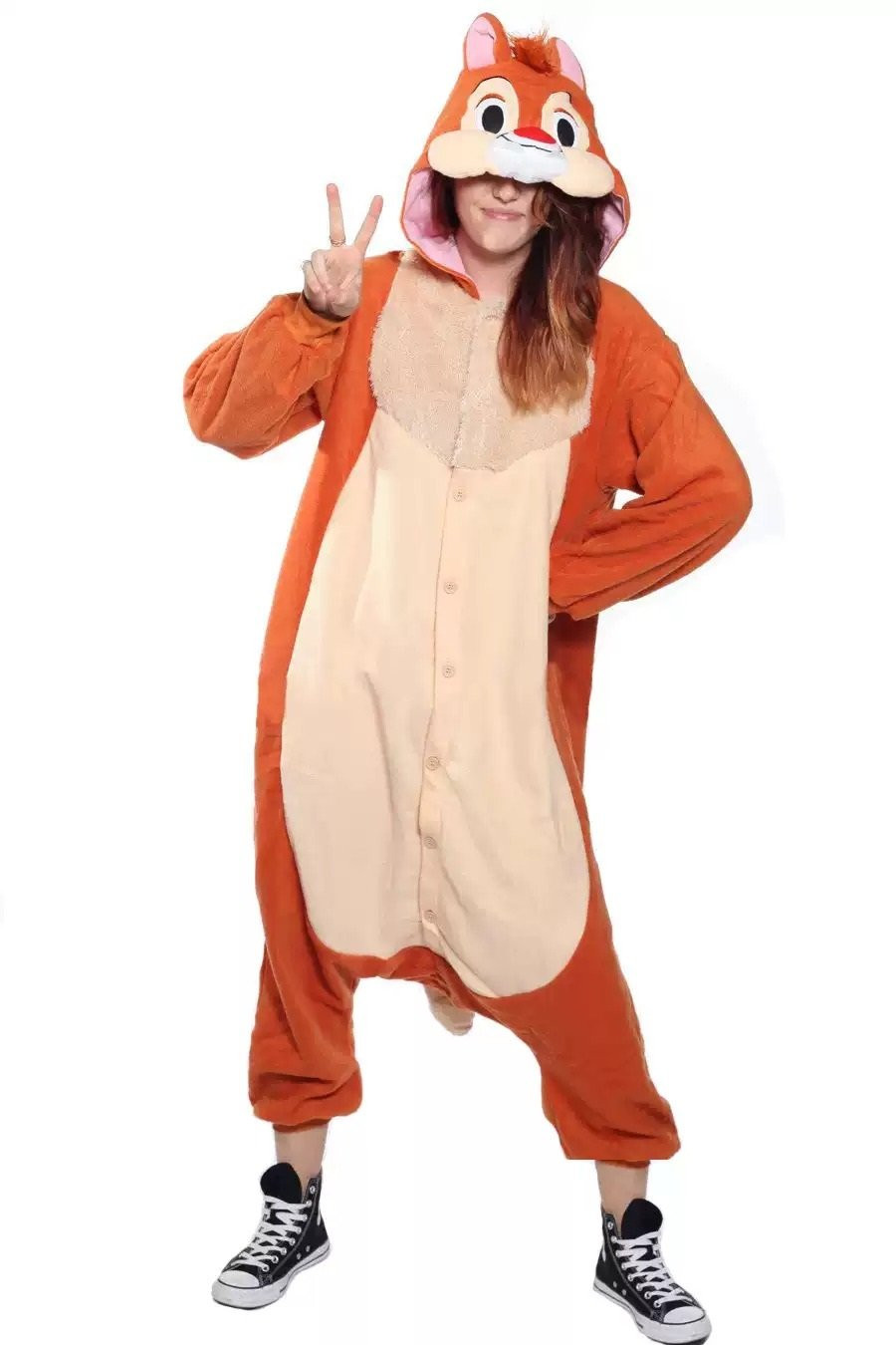 Chip N Dale Rescue Rangers Dale Costume - Onesie Jumpsuit Dale Cosplay