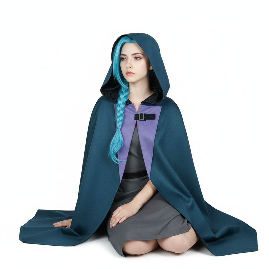 League of Legends Arcane Jinx Costume - Blue Cloak Jinx Cosplay
