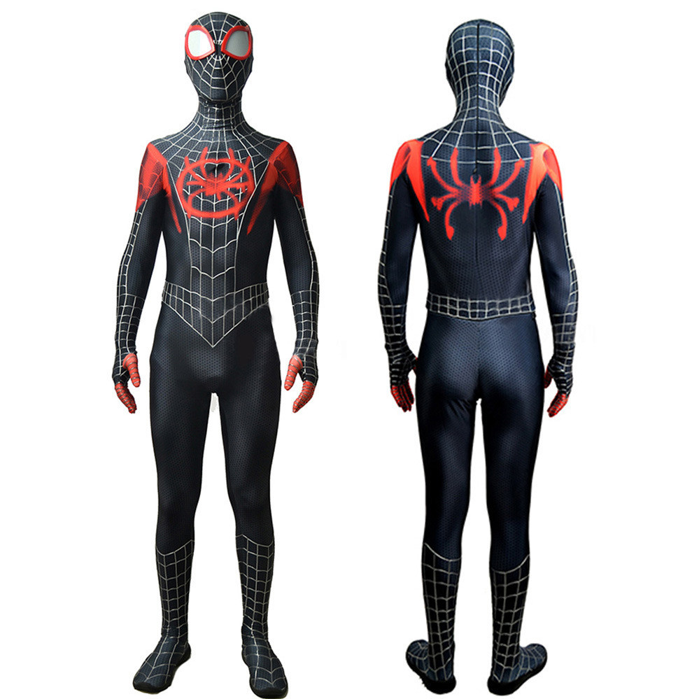 Spider-Man Across the Spider-Verse Miles Morales Costume - Red Black Bodyuit Miles Morales Cosplay