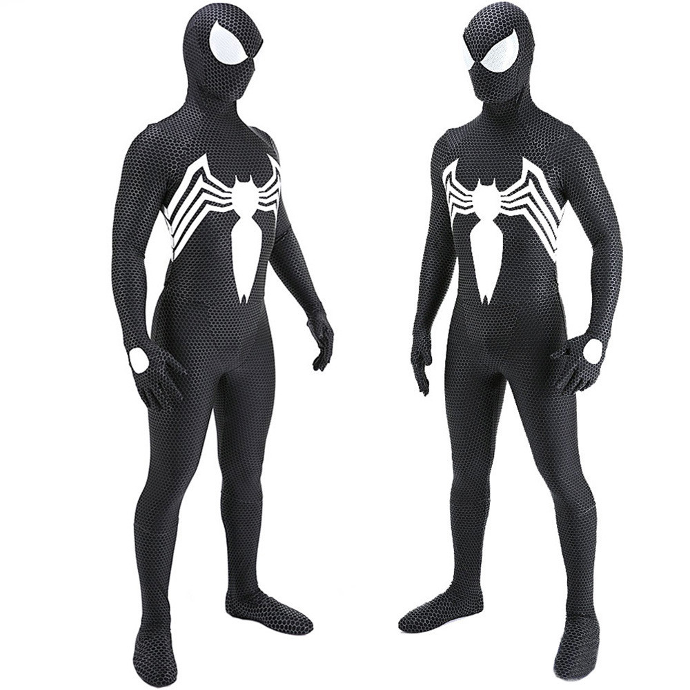 Marvel's Spider-Man 2 Venom Suit Costume - Black White Fullsuit Venom Suit Cosplay