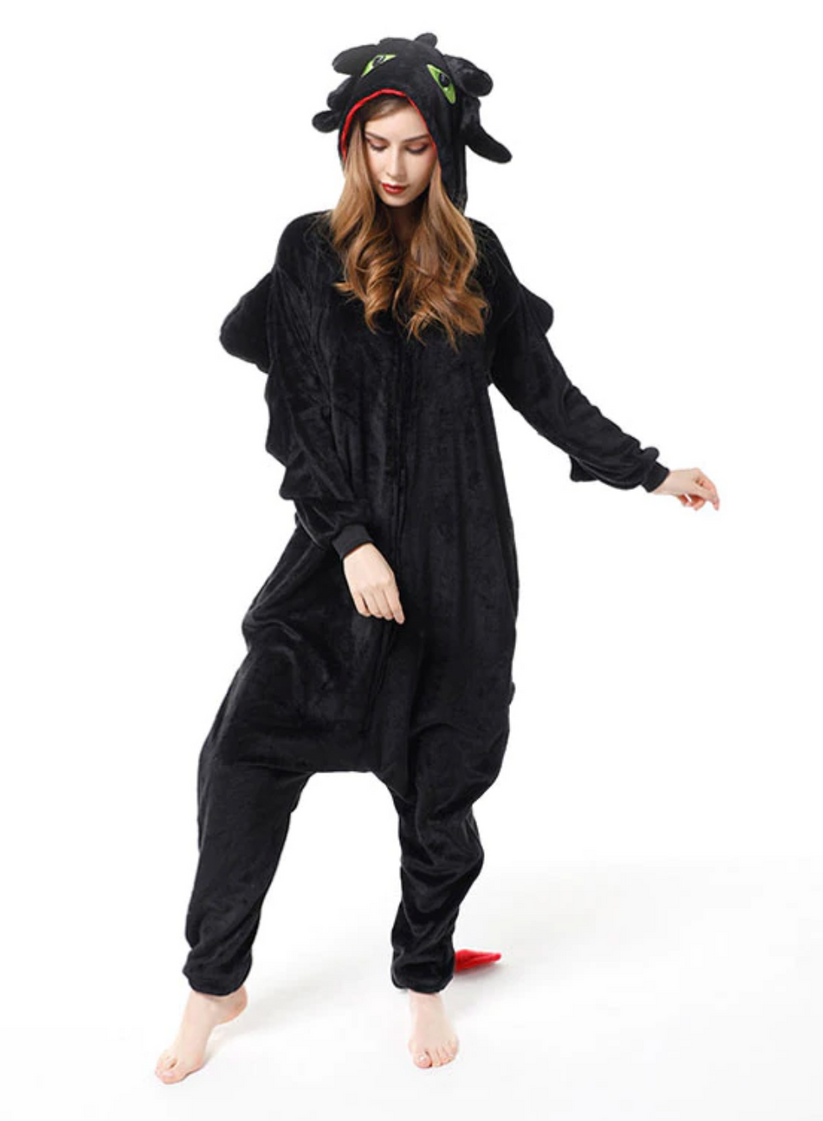 How To Train Your Dragon Toothless Dragon Costume - Onesie Jumpsuit Toothless Dragon Cosplay