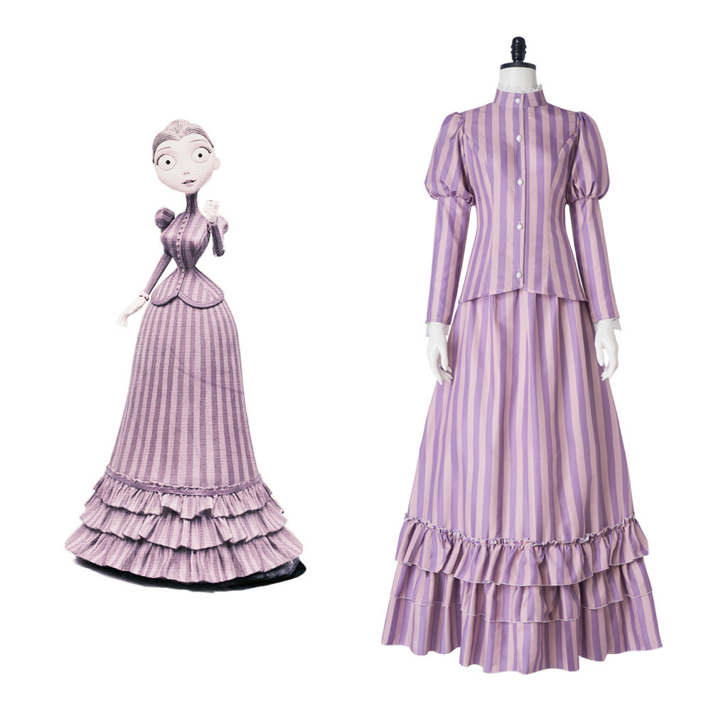 Corpse Bride Victoria Everglot Costume - Purple Dress Victoria Cosplay
